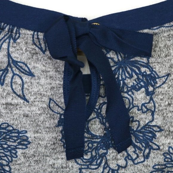 St John's Bay Shirt Top Tunic Grey Blue Floral Knit Long Sleeve XL - Picture 6 of 11